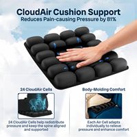 Coussin de siège de voyage gonflable pour avion avec technologie CloudAir, cellule d'air portable résistante aux perforations, imperméable, pour les longs trajets