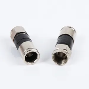F Conector Compression Connector for RG6 F Connector RG 6 Waterproof Zinc Alloy Male Straight Female to Female Rg 6 Nickel /gold