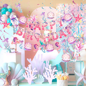 <span class=keywords><strong>Sirena</strong></span> colgante remolino Banner decoraciones <span class=keywords><strong>sirena</strong></span> cola delfín techo colgante remolino conjunto decoraciones para niños hogar Baby Shower - Product Image 6