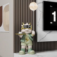 Lámpara de Luna Multifuncional con Reloj Digital y Bandeja, Diseño Dragón Pintado a Mano, Estilo Streetwear, Precio de Fábrica Económico para Año Nuevo