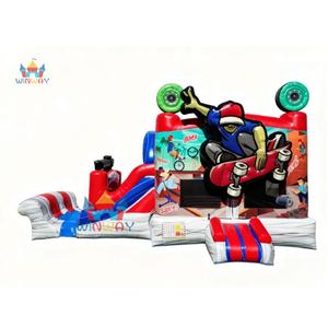 Castillo Inflable Comercial Personalizado de PVC de 25 pies con Tobogán y Área de Salto para Skateboard - Product Image 3