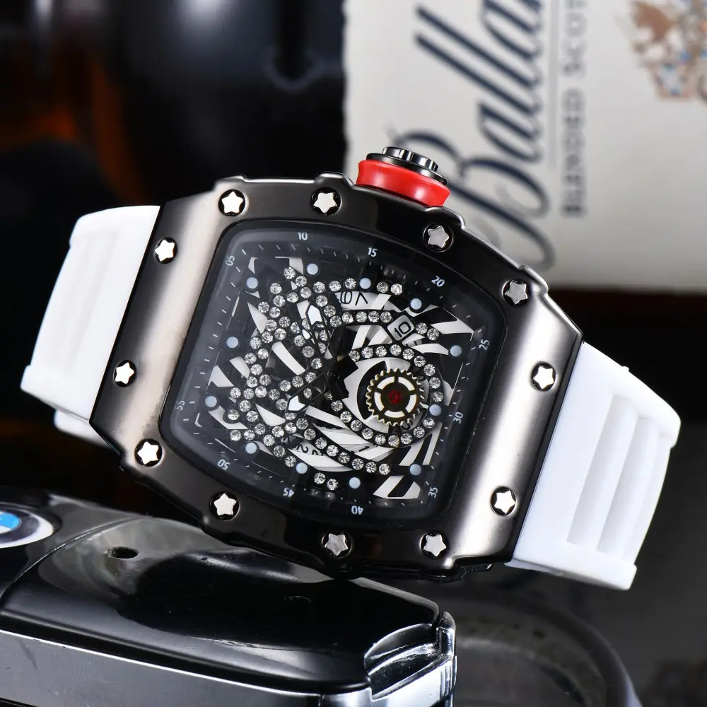 นาฬิกาควอทซ์ผู้ชายแฟชั่น2023กันน้ำทรงกระบอกนาฬิกาลำลองสำหรับธุรกิจกันน้ำ
