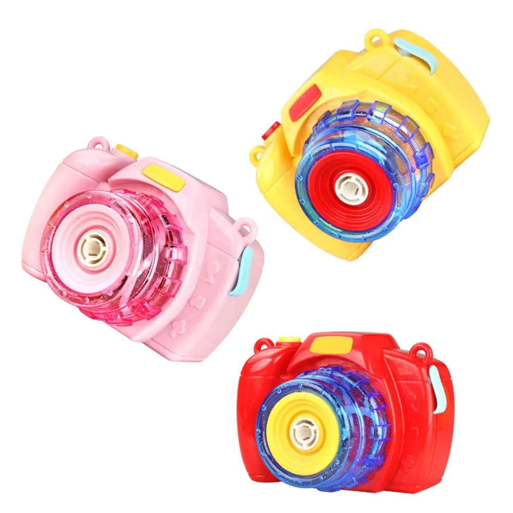 Yaz açık oyuncak kabarcık kamera otomatik kabarcık makinesi Led ışık ve çocuklar için müzik