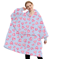 Oversized hooded dekensweater, warme draagbare winterdeken voor volwassenen, OEKO-TEX gecertificeerd, 100% polyester flanellen fleece, wit
