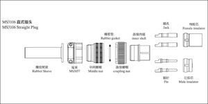 MIL-C-5015 سلسلة الطيران التوصيل MS3106A-10SL-4S MS3102-10SL-4P موضوع للماء حربة موصل - Product Image 6