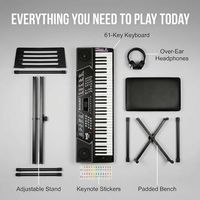 Kit de Piano de Teclado de 61 Teclas OEM ODM con Soporte, Banco, Auriculares, Set de Piano Eléctrico para Principiantes con Panel LED y Función Pitch Bend