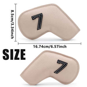 Fundas Personalizadas para Palos de Golf OEM, Juego de 10 Piezas (3-9, A, P, S), Fundas de Cuero PU para Palos de Golf con Borde Aceitado, Coloridas - Product Image 3