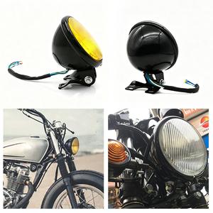 Phare rond rétro de 5 pouces pour moto CG125 GN125, feux de croisement et de route, antibrouillard, verre noir, jaune, blanc - Product Image 2