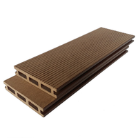 Dek Lantai WPC Co-extruded Motif Kayu Lurus Persegi 18mm Halus Modern Sistem Pengunci Ganda Tahan Air Anti Gores Anti Selip