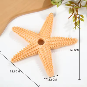 Starfish Shape <b>Squeaky</b> Molar Dog Teeth Cleaning Stick Pet Interactive Chew Toy Agressive Chewers Made of Durable Rubber - Product Image 1
