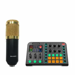 Bm800 Microfone Condensador M6 Live Sound Card Set Áudio Profissional Para Karaoke Podcast Gravação Live Streaming