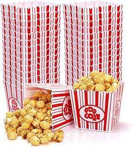Boîte à popcorn en papier kraft écologique, taille personnalisée, revêtement PE, rayée ou unie, pour emballage de snacks de cinéma - Product Image 4