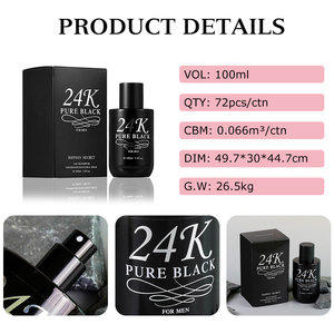 Perfumes de Diseño en Botella Negra Pura de Fábrica, 100 ml, Fragancia Forestal de Larga Duración para Hombre - Product Image 2