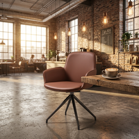 Chaise d'appoint pivotante moderne pour salle à manger, rotative à 360 degrés, en cuir PU rembourré, écologique, avec pieds en métal robustes, pour usage scolaire