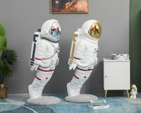 Support intérieur grandeur nature astronaute décoration maison Sculpture panthère résine artisanat grande statue