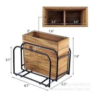 Wooden Storage <b>Box</b> 7.4x6.7x3 Inch Multi Function Kitchen Organizer Desktop <b>Tool</b> Holder - Product Image 1