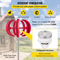 Lanterne éolienne 12V/100W Générateur de turbine verticale 35 "Diamètre de la roue éolienne à axe vertical Lumière de surveillance de l'éolienne