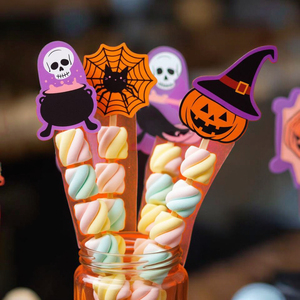 Kẹo mút <span class=keywords><strong>marshmallow</strong></span> mây Halloween ít đường không chất béo công thức riêng |   Đầy màu sắc, có nhiều lỗ thoáng khí, với que giấy an toàn - Product Image 5