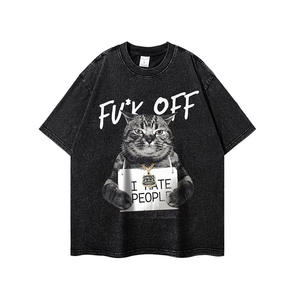 Camisetas <span class=keywords><strong>de</strong></span> Manga Corta <span class=keywords><strong>con</strong></span> Estampado <span class=keywords><strong>de</strong></span> Gato <span class=keywords><strong>Japon</strong></span>és Estilo Urbano Americano Oversized y Desgastado, Tops <span class=keywords><strong>de</strong></span> Manga Corta para Parejas, Marca <span class=keywords><strong>de</strong></span> Moda - Product Image 2