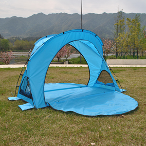 Carpa de Playa Fácil de Instalar, Toldo de Playa Anti-UV con Piso Extendido y Ventanas de Malla, Carpa de Sombra Portátil - Product Image 6