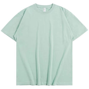 Camiseta de Verano para Hombre, Color Verde Claro, Peso Pesado 300G, Manga Corta, Algodón, Holgada, Informal, Camiseta Básica - Product Image 5