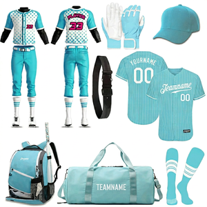 Tenues de baseball sportives les plus vendues, kits uniformes grande taille, personnalisables avec nom et numéro d'équipe, anti-UV, évacuation de l'humidité - Product Image 1