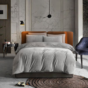 Vente chaude 2024 Ensemble de draps en <span class=keywords><strong>flanelle</strong></span> de velours tissé uni 4 pièces <span class=keywords><strong>Housse</strong></span> de couette confortable imprimée 300 fils pour la maison Mariage - Product Image 3