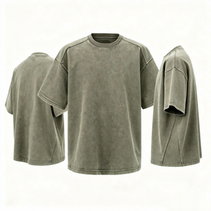เสื้อยืดคอกลมแขนสั้นผ้าฝ้ายลำลองสีแดงเลือดหมูสไตล์วินเทจสำหรับผู้ชายไซส์ใหญ่ - Product Image 3
