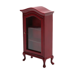 1/12 Mini casa de muñecas en miniatura muebles de casa de muñecas Pantalla de simulación con accesorios de madera colección gabinete de vino librería - Product Image 5