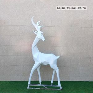 ชีวิตขนาดกวางสีขาวสแตนเลสประติมากรรมสัตว์ธรรมชาติ - Product Image 3