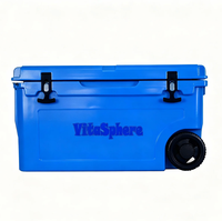 Glacière thermique rotomoulée à roulettes 55QT grande capacité étanche réutilisable avec logo personnalisé portable pour stockage alimentaire moderne en LLDPE