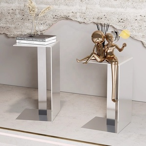 Table Console minimaliste en acier inoxydable pour entrée Table à thé <span class=keywords><strong>design</strong></span> nordique de luxe Simple pour salon petite Console de chevet - Product Image 4