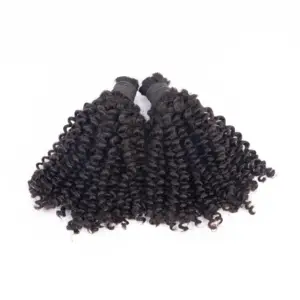 Pronto Para Enviar Produtos Kinky Curly 3A3B Duplo Desenhado 100% Virgem Cabelo Humano Em Massa Para Trança