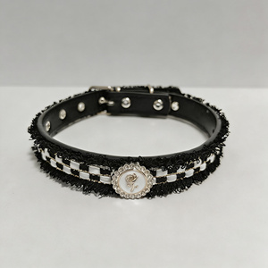 Collar para <span class=keywords><strong>Perro</strong></span> a Rayas Vintage - Collar Clásico Retro de Cuero PU para Perros Pequeños y Medianos - Product Image 2