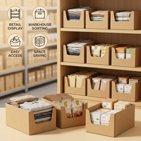 Boîtes d'expédition pliables en carton ondulé Kraft avec logo personnalisé en relief pour l'emballage et la distribution de produits pour les entreprises en ligne