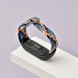 Mi için bilezik band 6 7 kayış elastik ayarlanabilir naylon örgülü Miband4 xiaomi Mi için miband 5 correa bileklik band 4 3 5 6 7