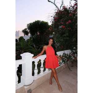 Robe mini florale orange unie, détail à volants, élégante, taille empire, grande taille, formelle, fête, douce, pas chère pour la journée, remise de diplôme, fermeture éclair, XS - Product Image 6