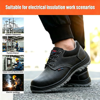 Chaussures de sécurité isolantes électriques 6KV, coupe basse, embout composite en fibre de verre, cuir de vachette embossé, bottes en PU, unisexe pour électricien