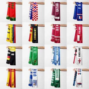 Flagnshow logo personalizzato 13x135cm sciarpa a ventaglio per maglieria jacquard sciarpa per la festa nazionale promozione sciarpa da calcio in acrilico