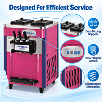 Machine à crème glacée molle automatique commerciale de haute qualité avec une grande capacité en acier inoxydable utilisant du lait et de l'eau