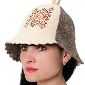 Casquette de sauna russe en feutre de laine originale de qualité supérieure avec logo brodé personnalisé pour hommes et femmes, idéale pour la sudation thermique et la vapeur. - Product Image 3