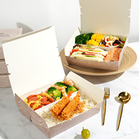 Contenitore per Pranzo in Carta Usa e Getta con Logo Personalizzato, Grado Alimentare, Antigrasso e Antiperdita, per Ristoranti
