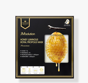 Masque en feuille JMSOLUTION Honey Luminous Royal Propolis, masque coréen premium antioxydant éclaircissant, hydratant et élastique pour le visage - Product Image 4