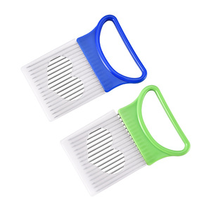 Fourchette à oignon en acier inoxydable, trancheuse à viande, outil de cuisine, ensemble de 2 pièces, bleu vert - Product Image 1