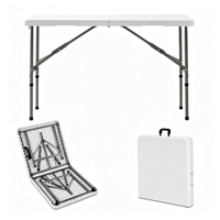 Table de camping pliable en plastique ultralégère réglable en hauteur (55/74/90 cm) pour événements et barbecues