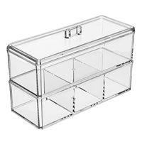 Pot de rangement carré en acrylique hermétique de qualité alimentaire, écologique, moderne, pour épices et fruits secs, présentoir à 3 niveaux pour optimiser l'espace