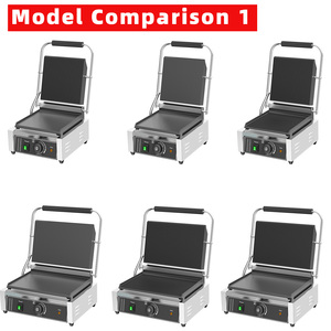 商用二合一双锅不粘电接触式烤炉方形下烤盘 3600W 适用于帕尼尼三明治牛排压锅 - Product Image 5
