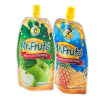 Pochette Doypack à bec verseur de 250 ml de qualité alimentaire, personnalisable avec logo imprimé, pour emballage de jus liquide, pochette à bec verseur autoportante