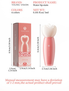 Le brillant à lèvres liquide imperméable en forme de cœur 6 couleurs peut être mélangé et assorti en tant qu'eau de rouge à lèvres de beauté multifonctionnelle - Product Image 6