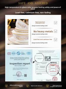 Service de bols et d'assiettes de style chinois moderne de Jingdezhen, vaisselle en céramique de haute qualité, porcelaine osseuse, grand éclat, couleur de glaçure champêtre - Product Image 6